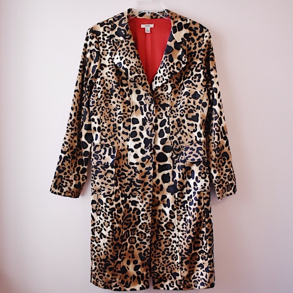 Cache Jackets & Blazers - FIRM PRICE⬇️Caché Leopard Print Trench Coat